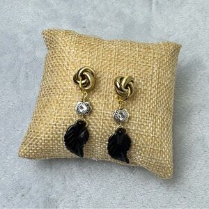 Upcycled Vintage Love Knot Gold Tone Pierced Earrings